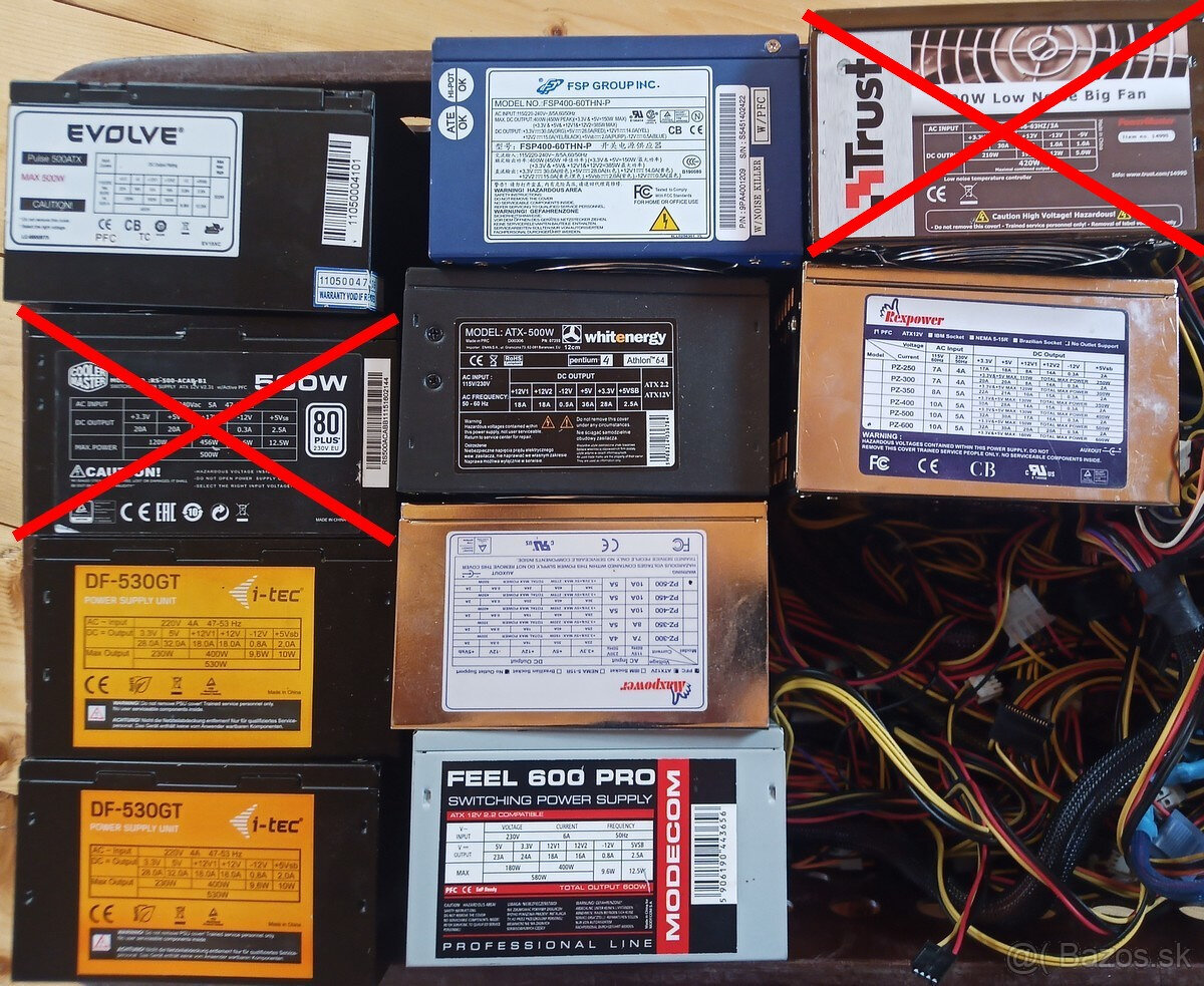 Repasované plne funkčné ATX 400-600W zdroje