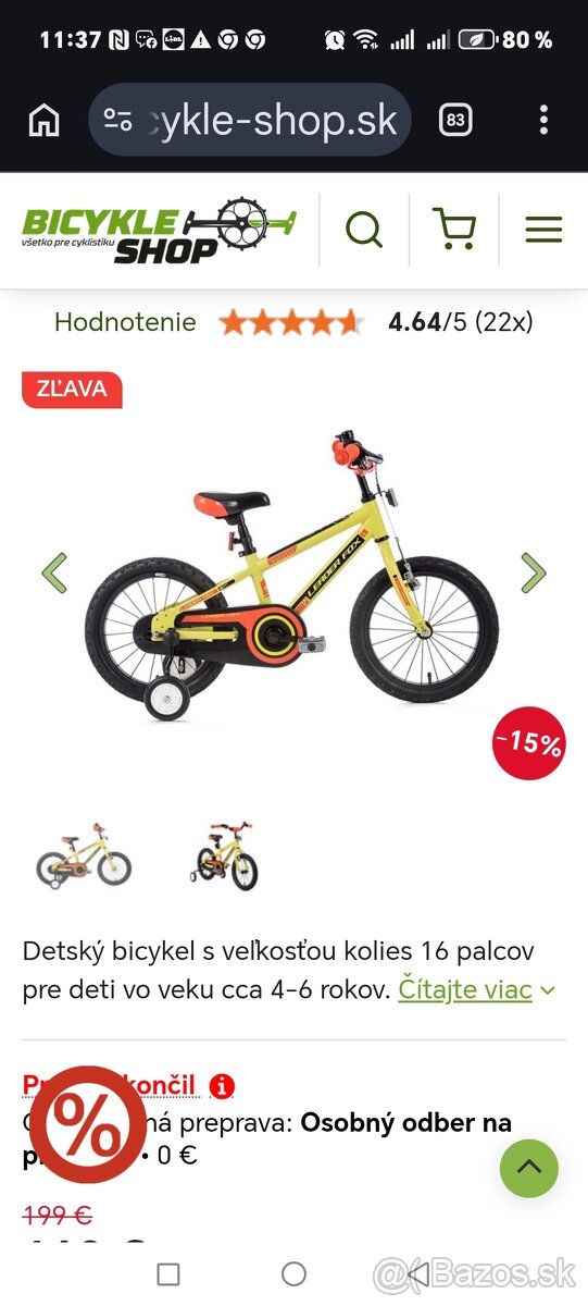 Detský bicykel Leader FOX od 3-6rokov