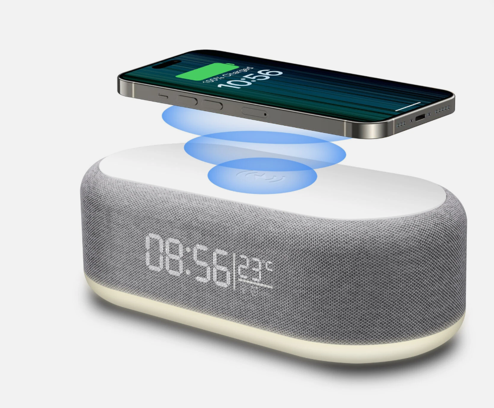 Bluetooth reproduktor + nabíjačka + hodiny