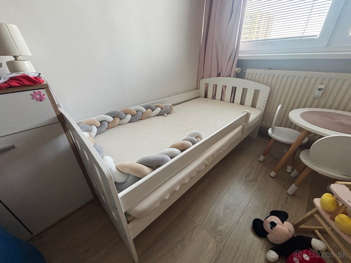 Detská posteľ biela 160 cm + matrac