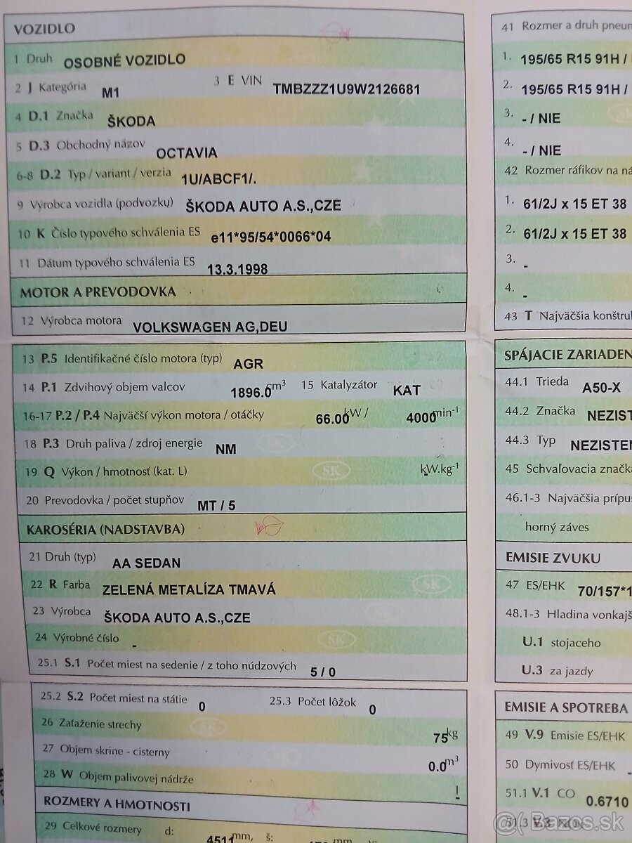 Motor Škoda, VW 1.9 TDI,kód AGR