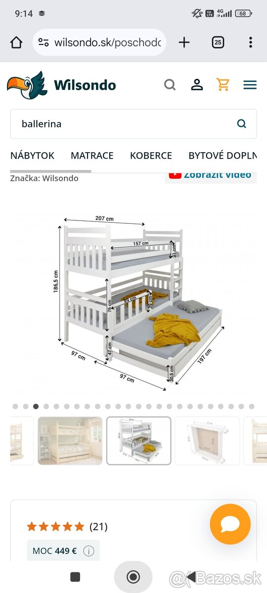 Predám poschodovu posteľ
