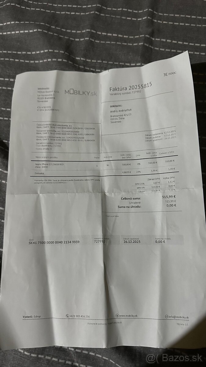 Nový v krabici iPhone 13 256 GB, zelený