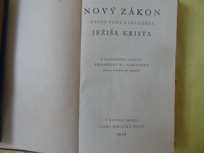 Predám Nový zákon z r. 1949