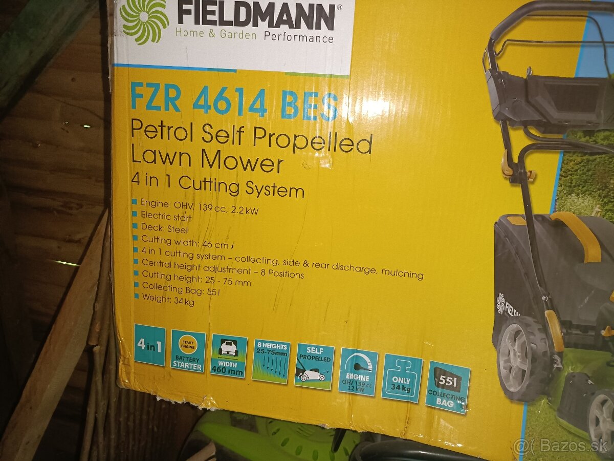 Benzínová kosačka FIELDMANN  s elektrickým štartovaním, 4v1