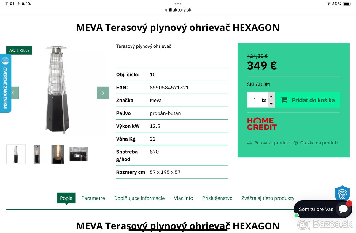 Plynový ohrievač propán - bután