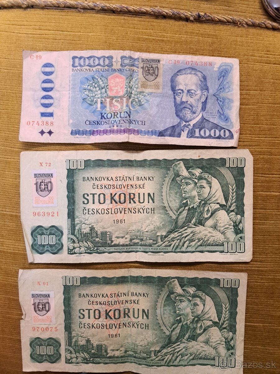 Predam Ceskoslovenske bankovky 1