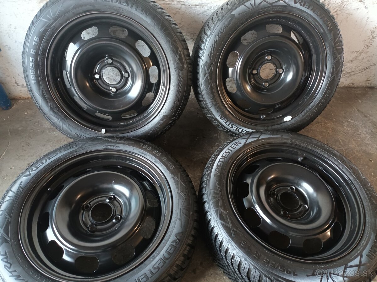 Zimné 195/55 r16 na diskoch 4x108 Peugeot