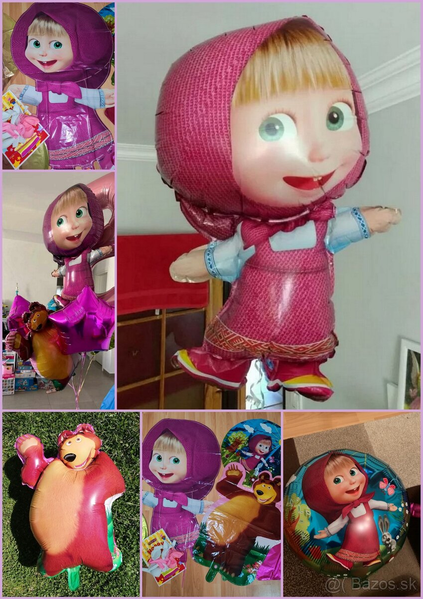 Nové balóny Máša 84cm a medveď 65cm - AŽ 15/16/17 kusov