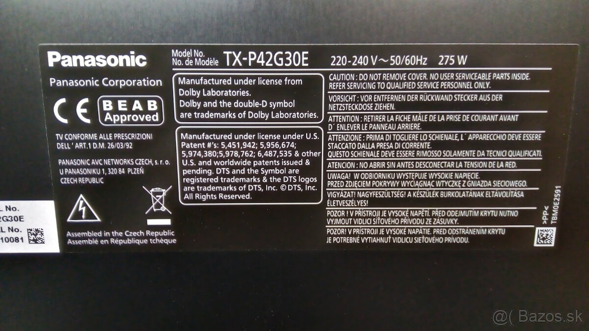 Plazma TV Panasonic VIERA TX-P42G30E (Full HD)