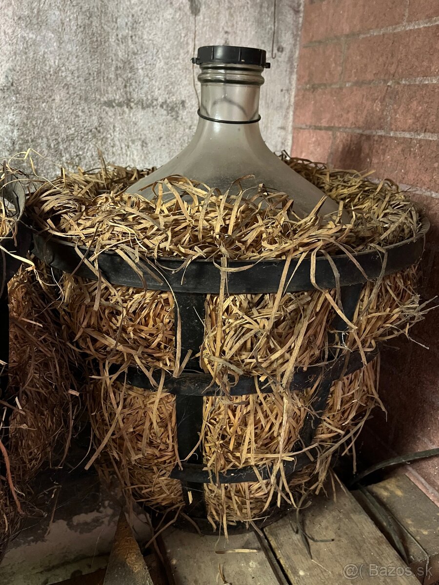 Sklenené demižony - 50l s košom