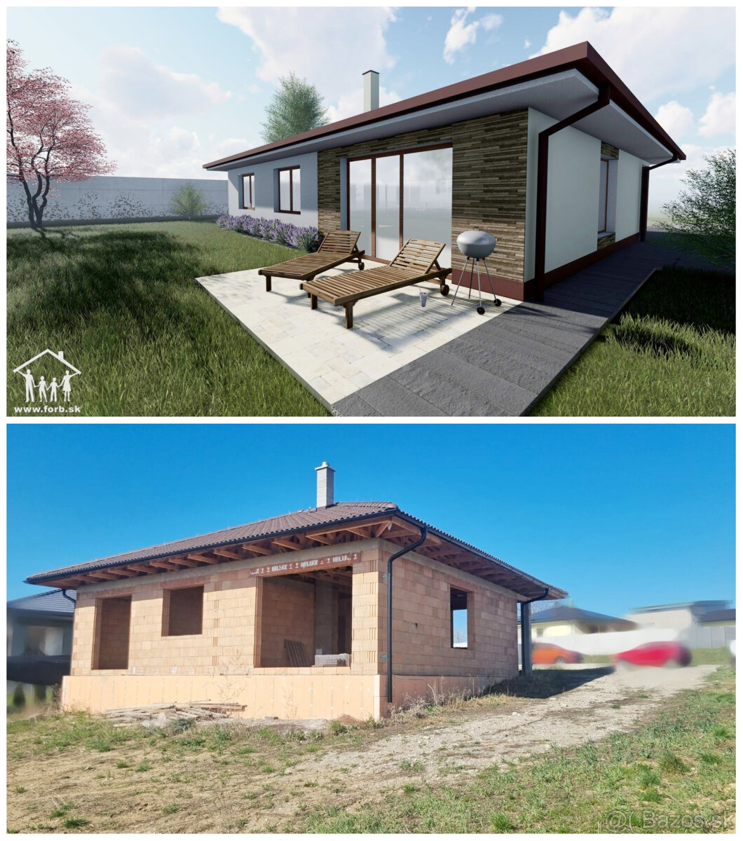 Na predaj bungalov v obci Popudinské Močidľany.