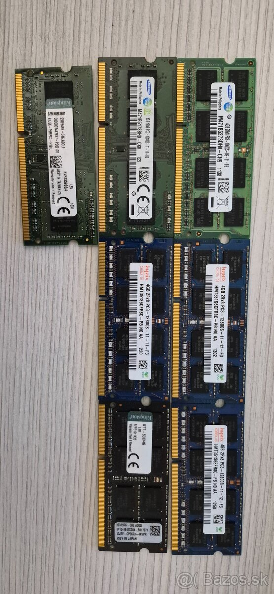 4gb ddr3 ramky notebook 7kusov