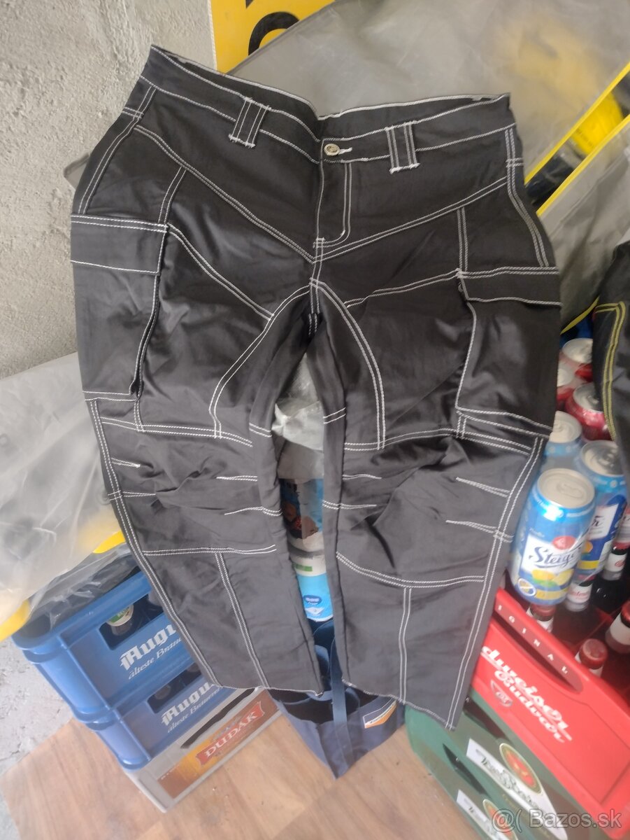 Moto nohavice streč čierne