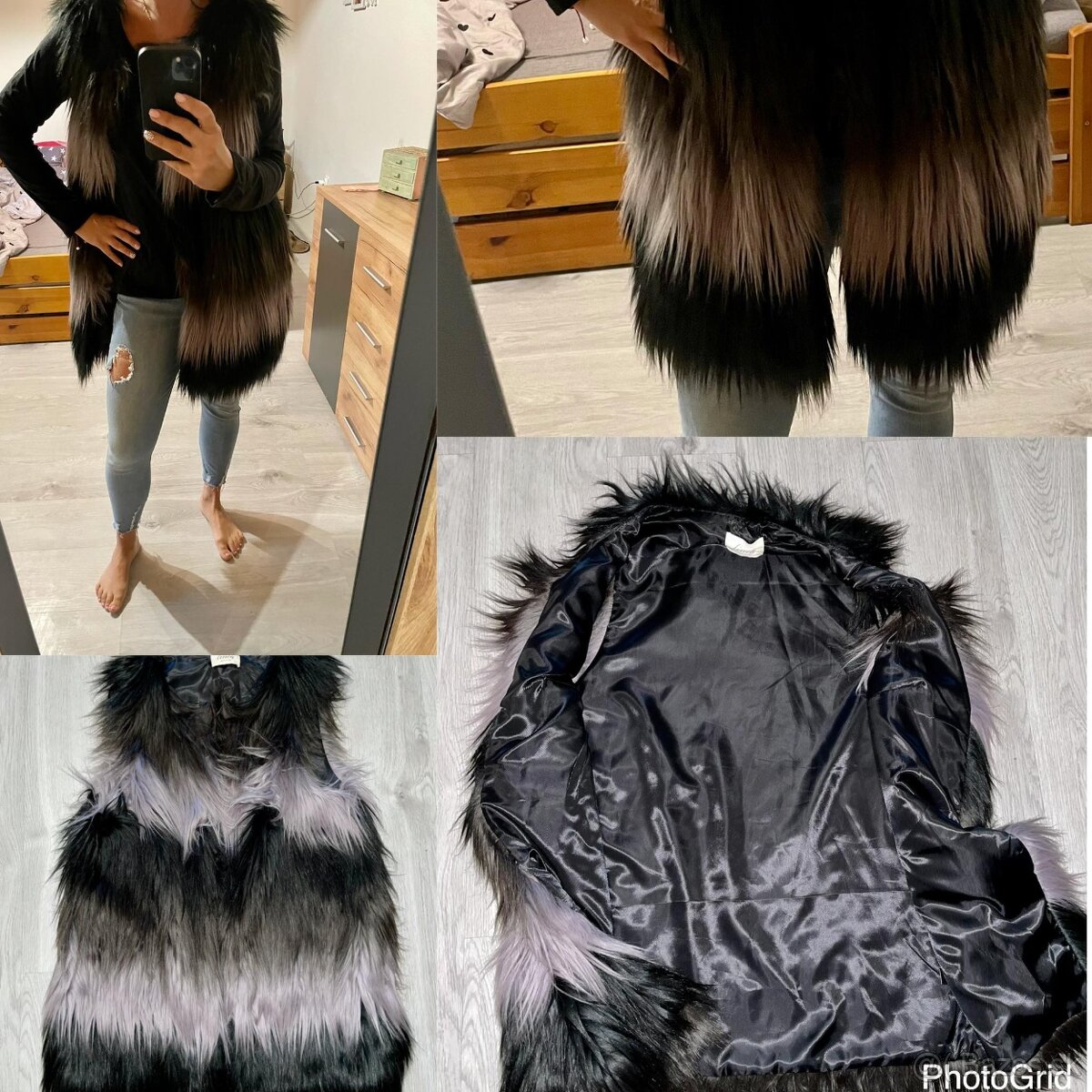 Linea luxusna trendy damska kozusina-vesta-bunda