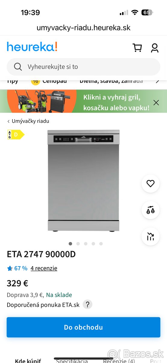 Predám umývačku ETA