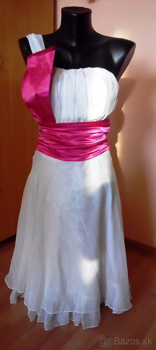 biele spolocenske saty xxs/xs