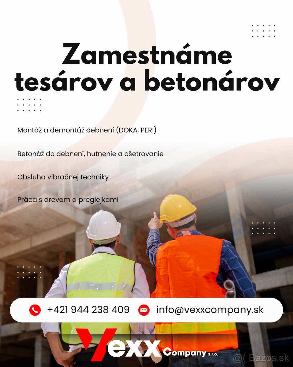 Práca pre tesárov a betonárov ČESKO & SLOVENSKO