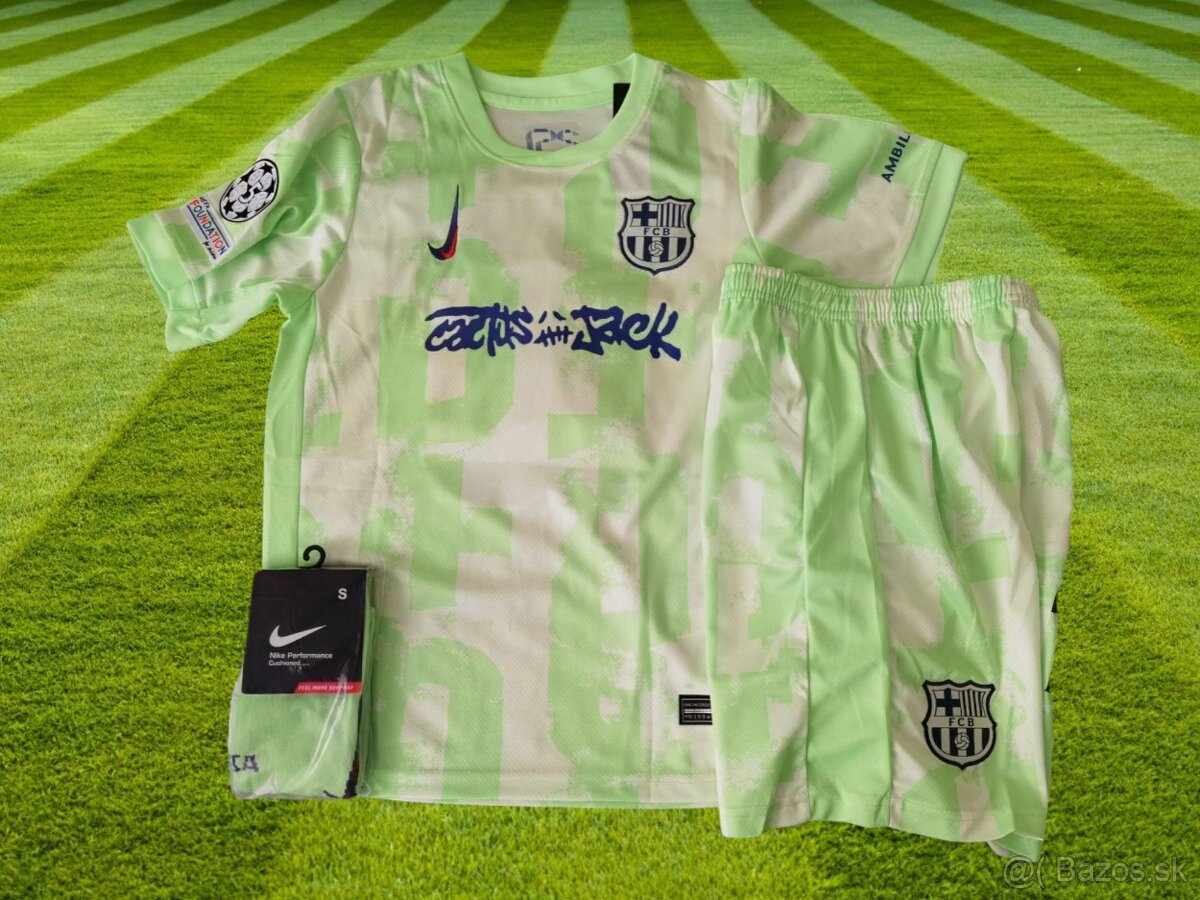 svetlozelený dres YAMAL FC Barcelona x Travis Scott