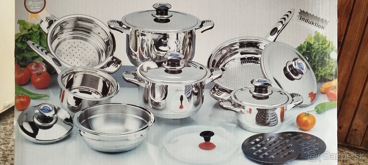 Masívna 16-dielna sada hrncov Bachmayer