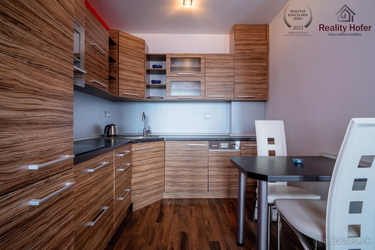 Zariadený 2 izbový byt, terasa, parking, N.Šebastová, Prešov