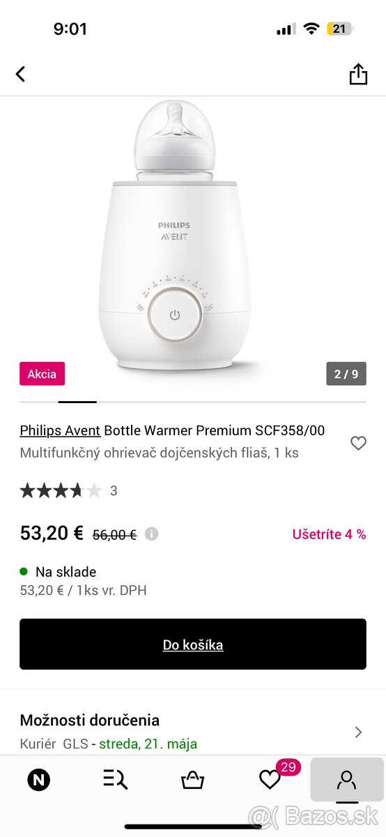 Ohrievačka fliaš philips avent