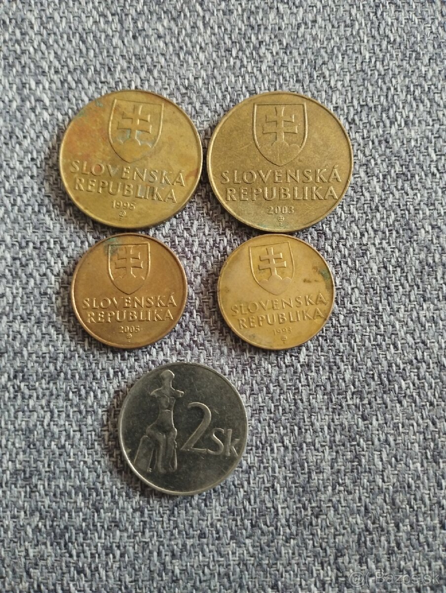 Predam mince 10 korun SR a 1 Koruna. 2 koruny