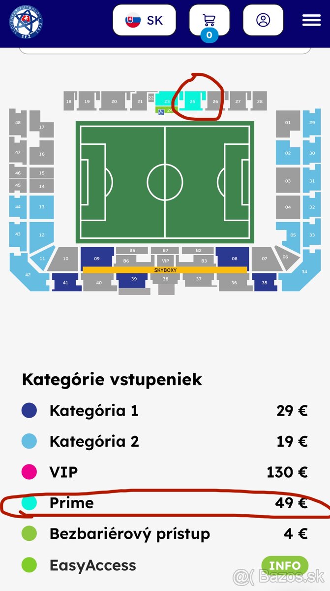 Slovensko - Luxembursko 4 Prime vstupenky