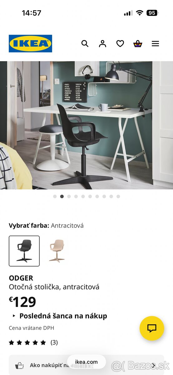 Stolička ODGER IKEA