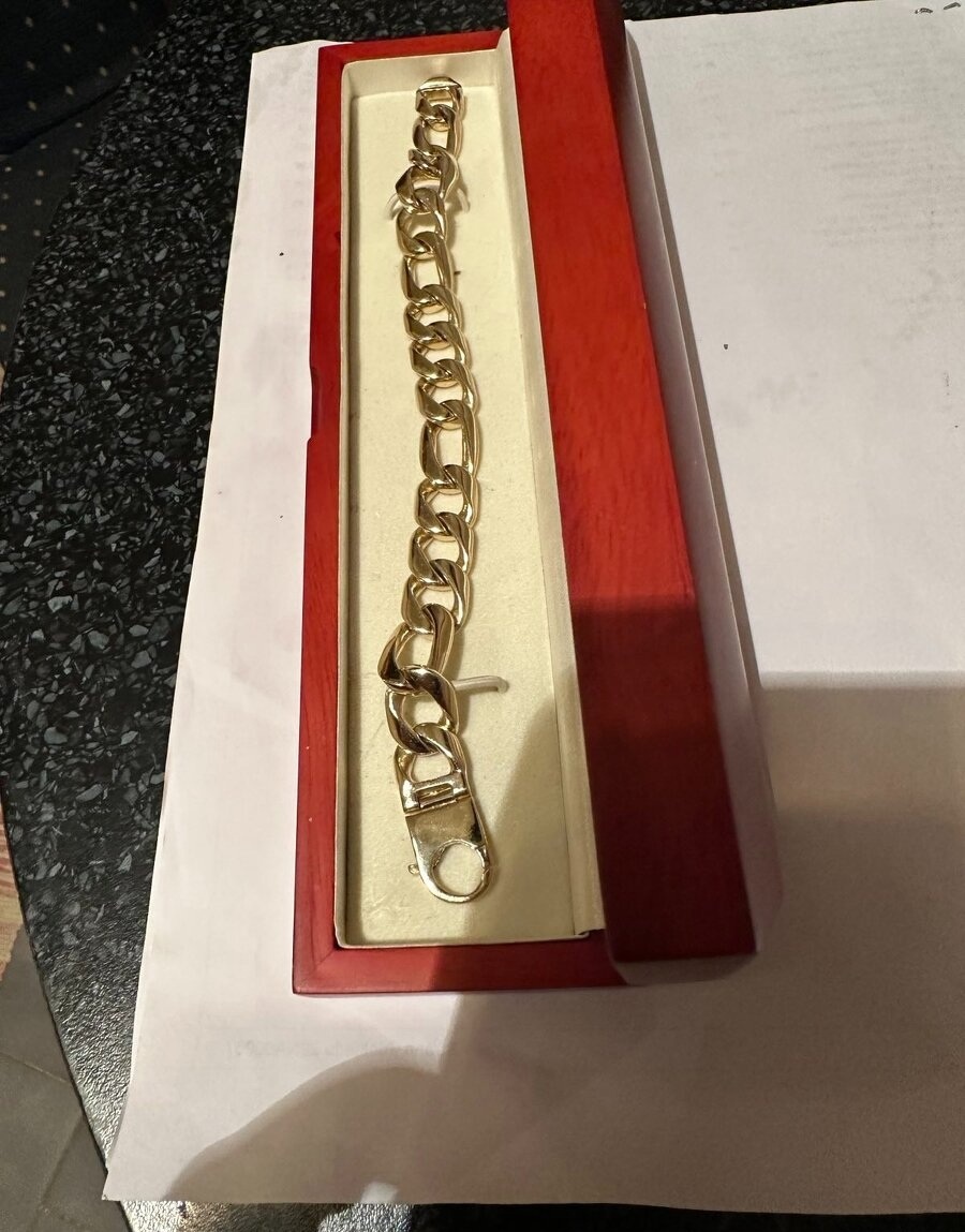 Náramok, zlatý,14 kt, 74 g - 585/1000