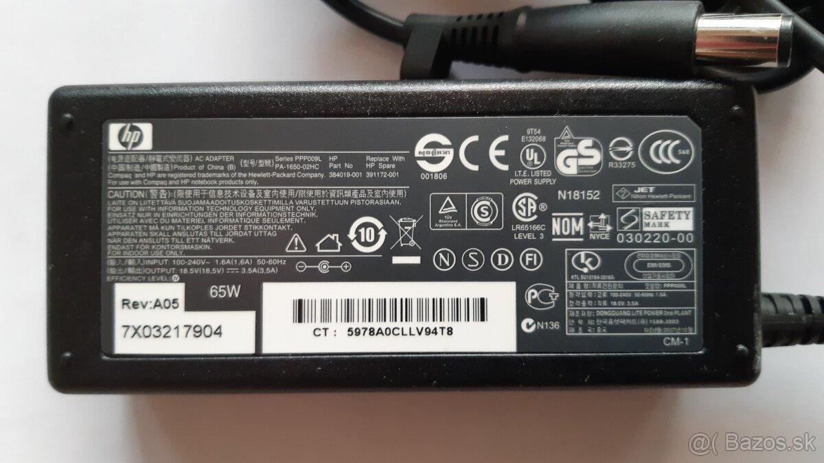 Original HP AC Adapter PPP009L/nabijacka/zdroj pre notebook
