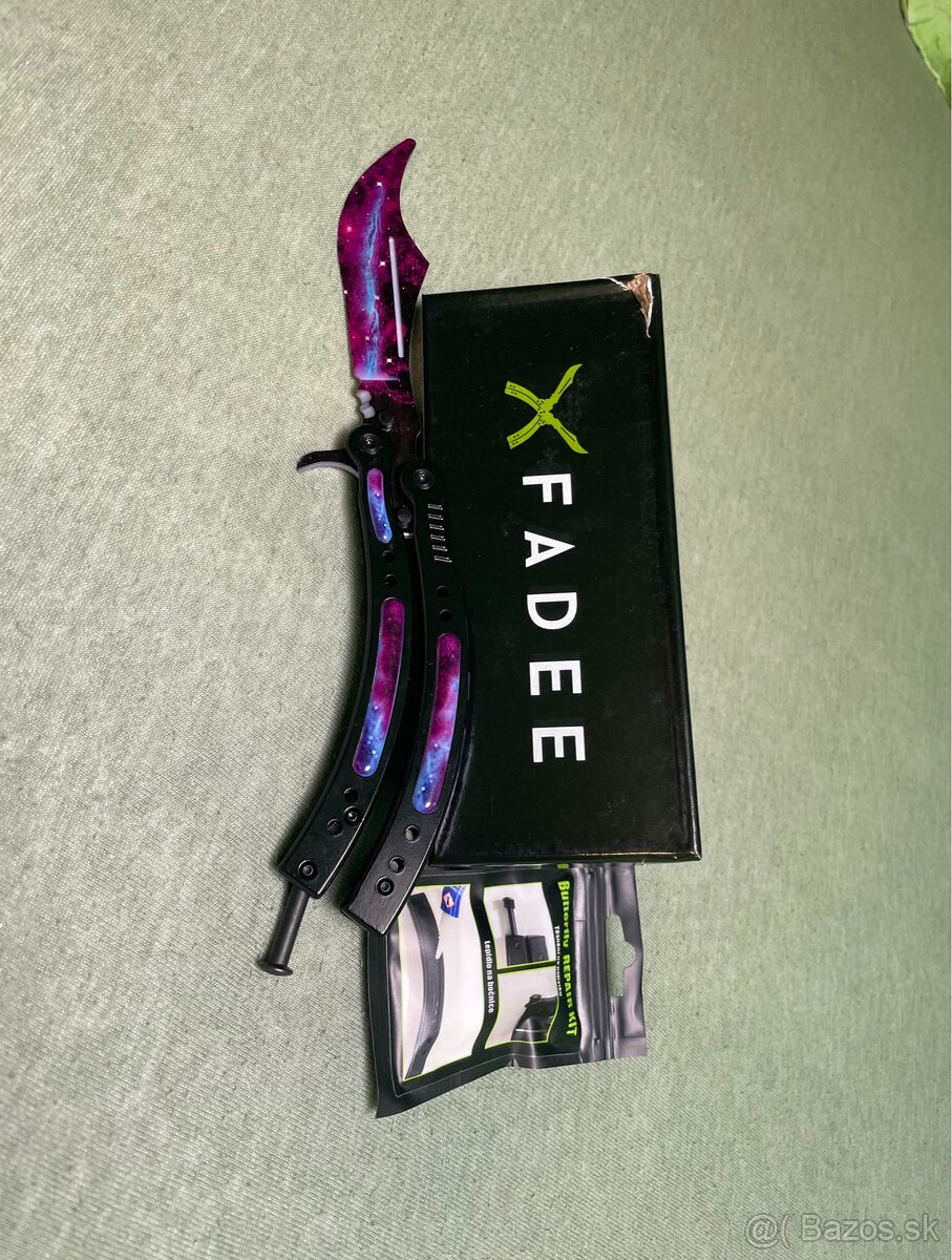Butterfly knife Galaxy black Field-Tested - tupý
