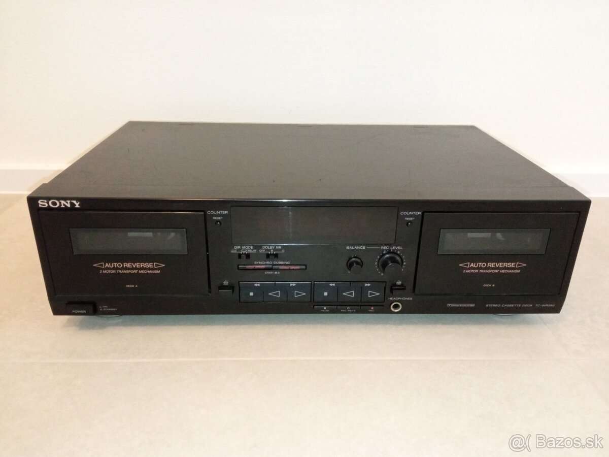 DECK SONY TC-WR590 AUTOREVERSE K VÝMĚNĚ ŘEMÍNKŮ