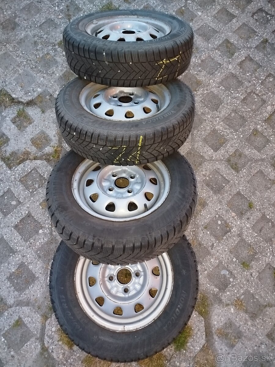 4 x zimné kolesá (pneu+disk) Matador Nordicca 165/70 R13