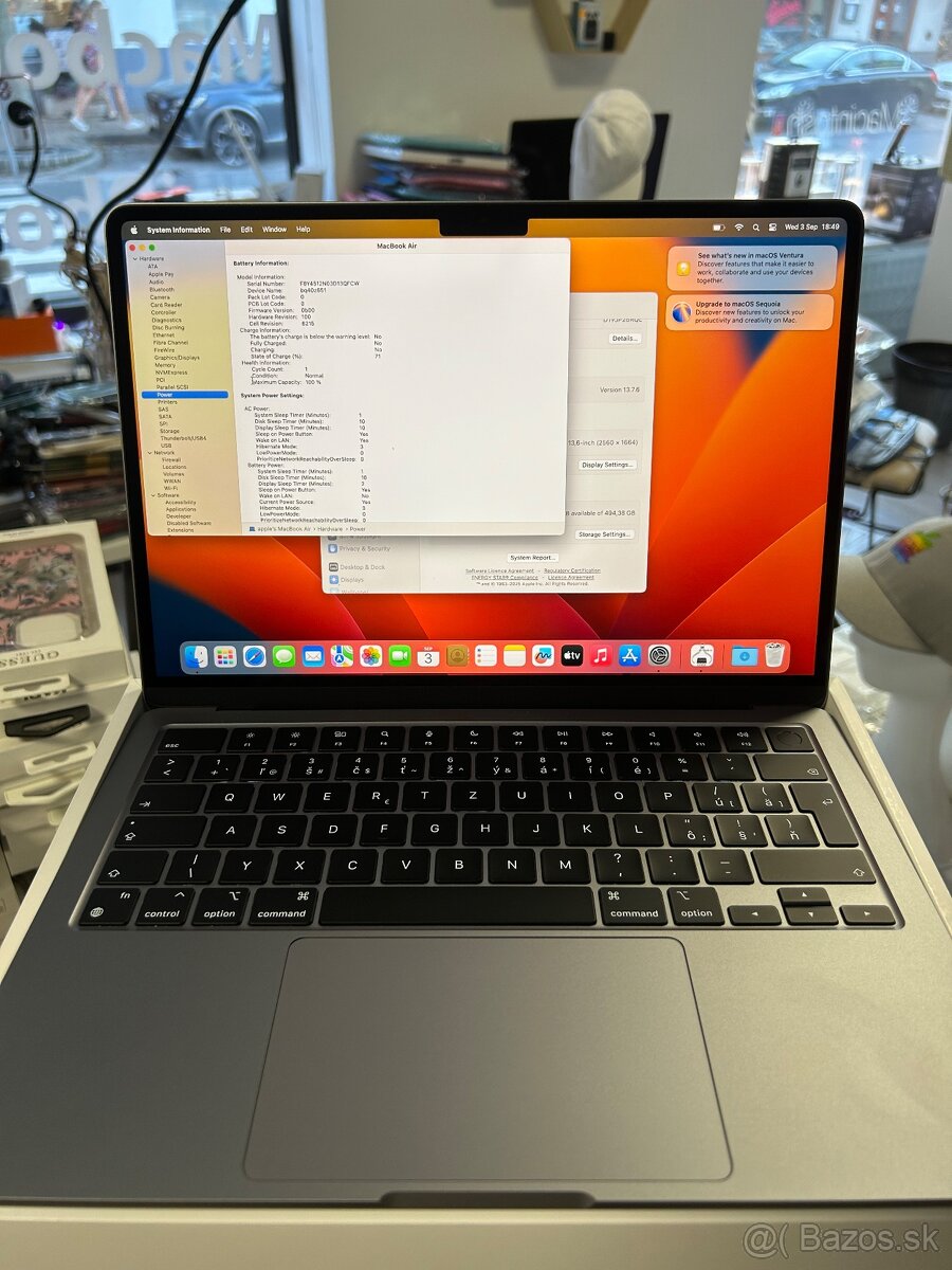 Apple Macbook Air M2 13” 8gb ram 512ssd zaruka rok