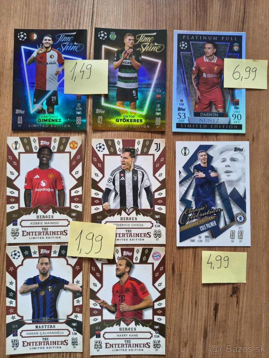 Predám futbalové kartičky