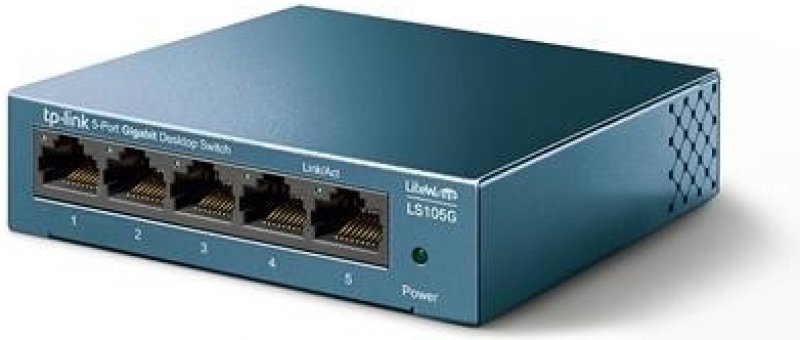 Stolný switch štandardu Gigabit Ethernet v kovovom vyhotoven