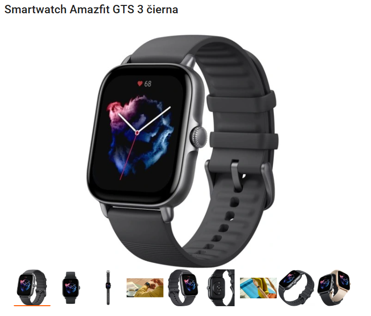 Smartwatch Amazfit GTS 3 čierna
