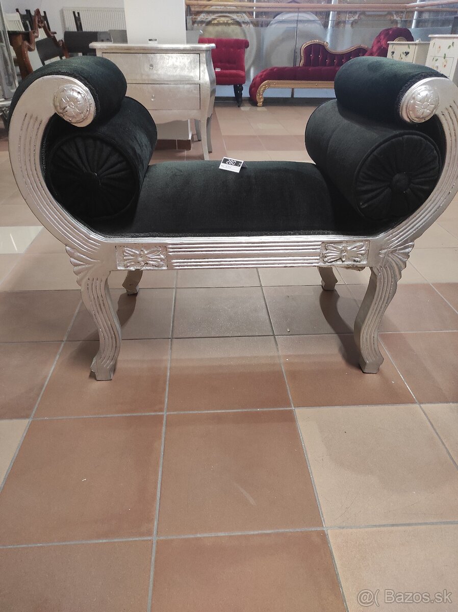 Strieborná sofa-lkreslo