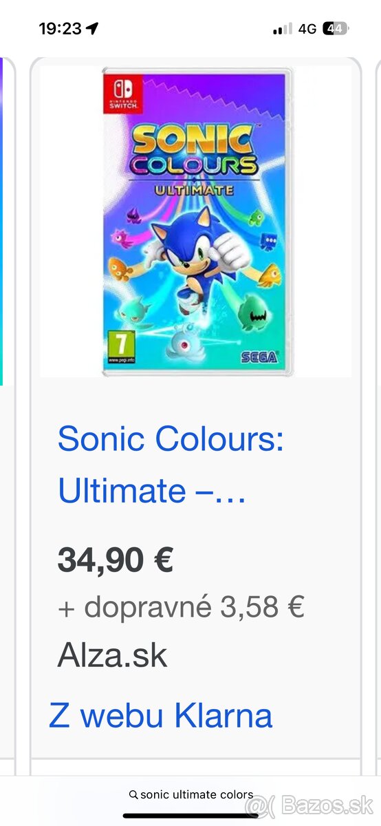 Sonic ultimate color nintendo switch game
