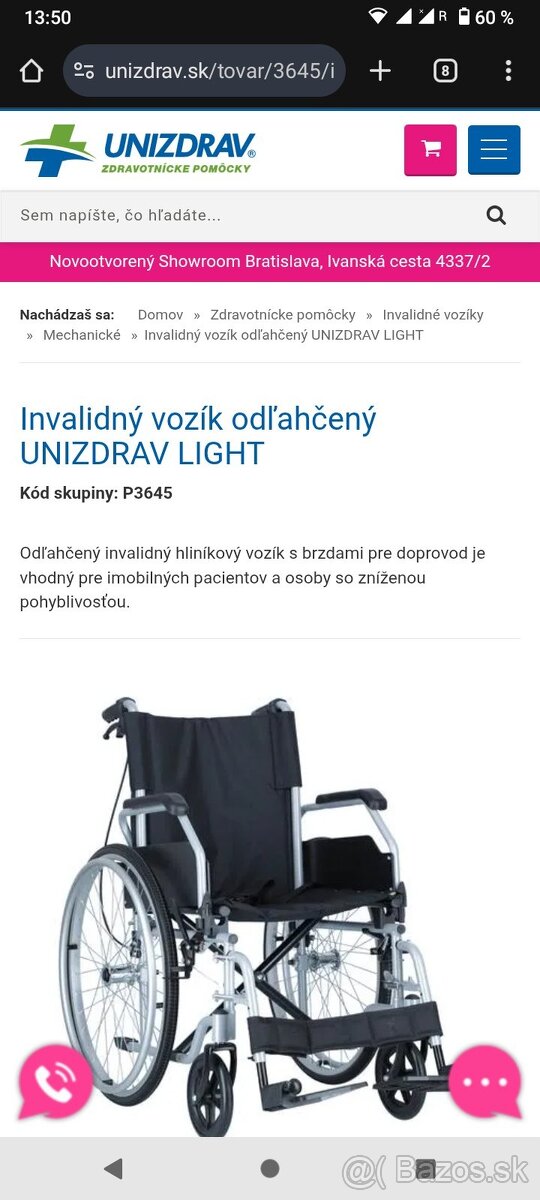 Predám invalidný vozík