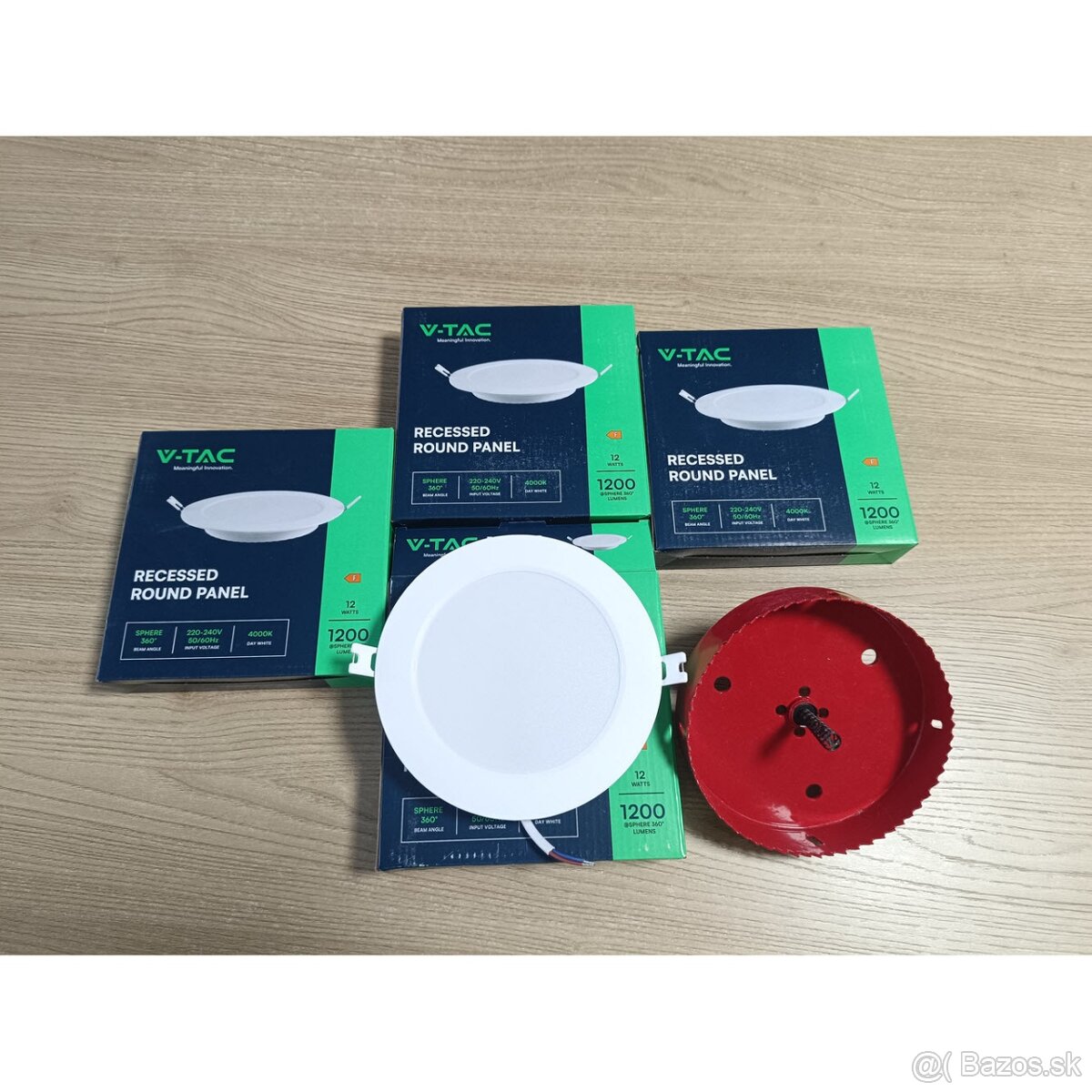 Predám 4 ks LED 12W vstavané svetlo + vykružovák na otvory