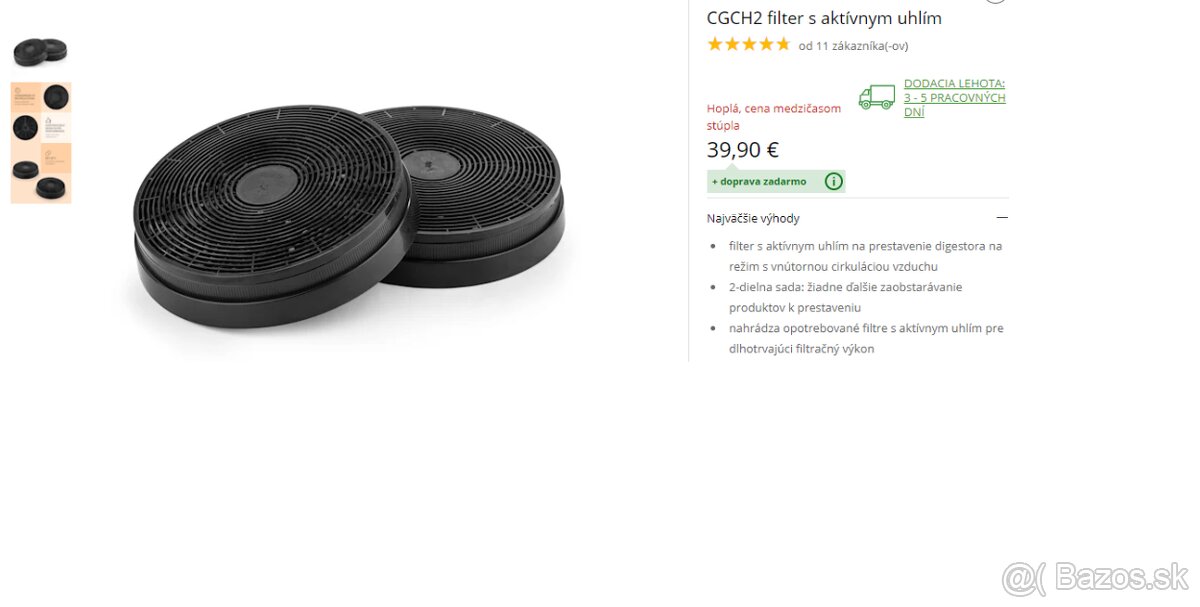 Klarstein CGCH2 filter s aktívnym uhlím