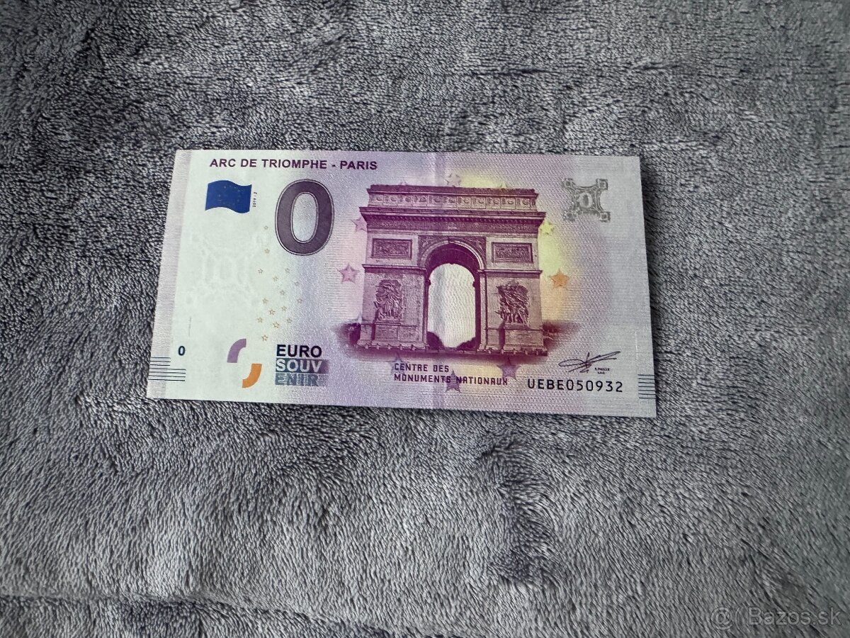 0€ Bankovka Víťazný oblúk