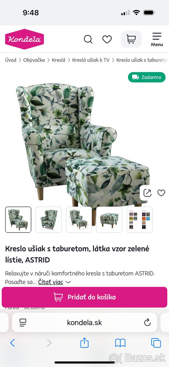 Kreslo s taburetkou