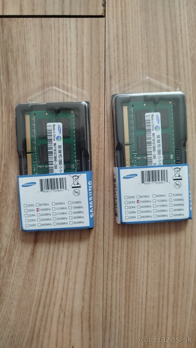 8GB RAM DDR3L 1600MHz SODIMM Samsung – NOVÉ (notebook)