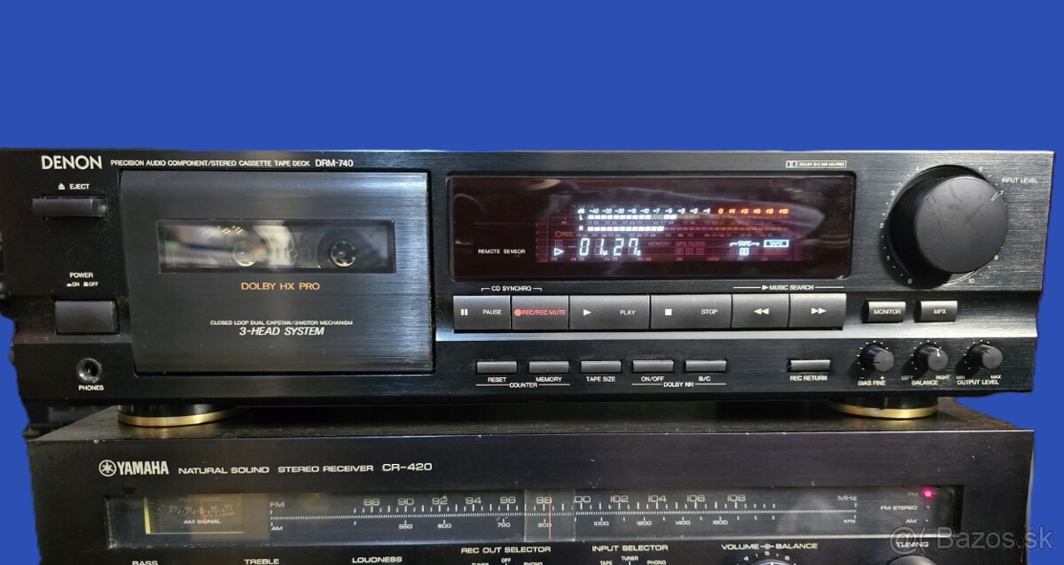 DENON DRM-740 3-hlavový kazetový magnetofón