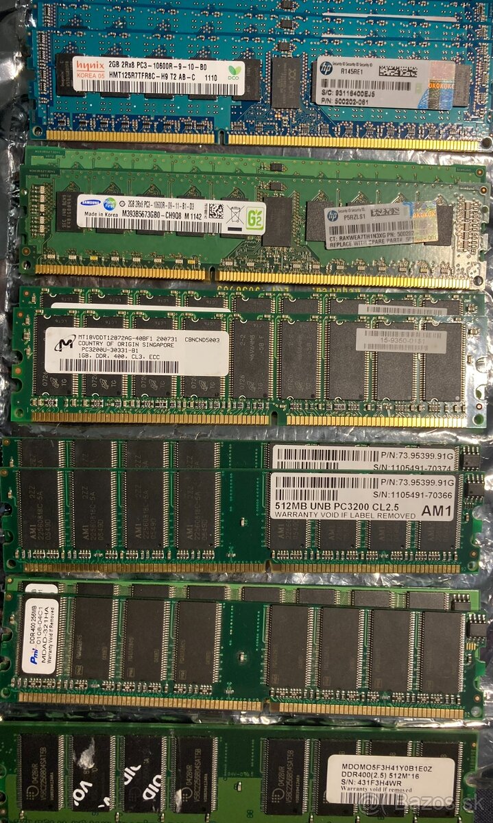 DDR3 2GB, DDR1 256/512/1024MB