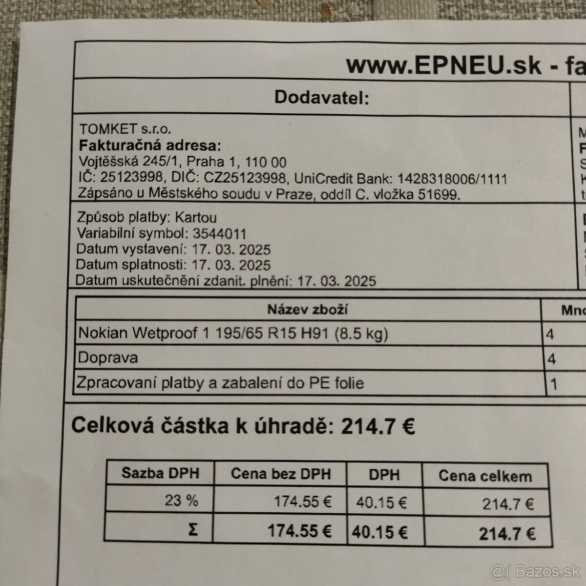 Letné pneumatiky Nokian