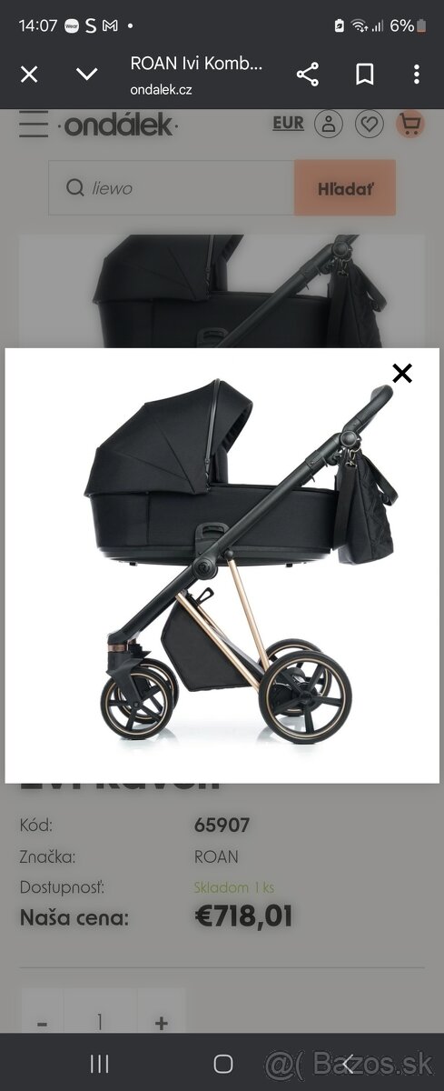 Roan Ivi black 2 v 1+isofix a vajíčko kiddy